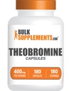 BulkSupplements.com Theobromine Capsules - Supplément Théobromine, Supplément Nootropique, Theobromine 400mg - Soutien Cerveau et Énergie - Sans gluten, 1 Capsule par portion, 180 Capsules