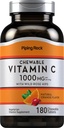 Piping Rock Vitamin C Kaubare 1000mg | 180 Tabletten | Orange Flavor | Vegetarisch, Non-GMO, Glutenfreie Ergänzung