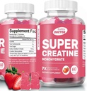 Super Creatine Monohydrate Gummi für Männer und Frauen, Zuckerfrei, 30 Servierungen, 5g Kreatin pro Servierung, Vegan, Glutenfrei, Bodybuilding Erholung Ergänzung zu Muskelgröße und Stärke zu erhöhen