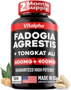 Ultra Concentrated 86.000mg Fadogia Agrestis Tongkat Ali Blend – 200:1 Tongkat Ali + 10:1 Fadogia Agrestis + Bioperine - Maximale Stärke Blend für sportliche Leistung & Muskelmasse - 120 V-Caps