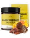 HERBAMAMA Immununterstützung Pilzgummis - Multi Pilzmischung Komplex für Antioxidans Unterstützung - Vegan, Non-GMO Immunität Supplement - 60 Pectin-Based Mango-Flavored Chews