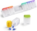 Wöchentliche Pille Organizer Magnetische, abnehmbare Pille Box 7 Tag 1 Mal am Tag, große Pille Fall Reisen, Woche Einmal täglich Medikamentenspender, Medizin Container Halter für Nahrungsergänzung Vitamin, Weiß