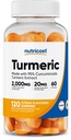 Gummies Turmerico Nutricost 2000mg Tumerico per Serving (120 Gummies) - 60 Serve