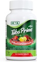 DEVA Tuba Prime Vegan Multivitamin - Vitamin und Mineralische Nahrungsergänzung - Antioxidantien, Frucht- und Gemüsemischung, Super Pilze, Probiotika, Präbiotika, Samen, Kräuter - 90 Tabletten