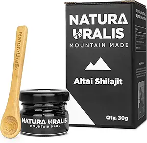 Altai Shilajit | 30g Organische Shilajit Mineralharz, Natürlich geformt - Schwarz Shilajit aus dem Altaigebirge