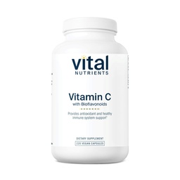 Vital Nährstoffe Vitamin C mit Bioflavonoiden | Vegan Ergänzung für Immununterstützung* | 1000mg Vitamin C und 500mg Citrus Bioflavonoid | Gluten, Dairy und Soy Free | Non-GMO | 220 Kapseln