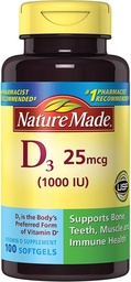Natur Made Vit D-3 1000Iu, 100 CT (Pack mit 3)