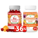 Lunakai Vitamin B12 und Vitamin E Gummie Bundle - 3000 mcg Gummi für Erwachsene Energieunterstützung und Knochengesundheit - 250 mg 1000 iu natürliche VIT E Plus C Ergänzungen