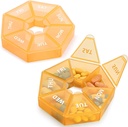 2PCS Wöchentliche Pille Organizer Große 7 Tage Pille Box Organizer Tägliche Medizin für Vitamin Fisch Öl Pillen ergänzt Arthritis Freundlich