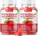 Kalium-Magnesium-Ergänzungsgummis für Erwachsene Kinder, Zuckerfreie Kalium-Gummi-Gummi unterstützt Leg Cramps & Muskel- & Immun-Gesundheit, hohe Absorption Magnesium-Gummi-Gummi-Gummi 120 Cts