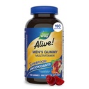 Nature's Way Alive! Multivitamin-Gummien für Männer, unterstützt Energiemetabolismus*, Muskelfunktion*, Superfood Antioxidantien(1), B-Vitamine, Vegetarisch, Frucht Flavored, 150 Gummi (Packaging May Vary)