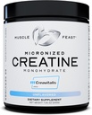 Muscle Feast Creavitalis Micronized Creatine Monohydrate Pulver | Premium Pre-Workout oder Post-Workout | Einfach zu mischen, Glutenfrei, sicher und rein, Kosher zertifiziert (200g | 66 Servierungen), Unflavored