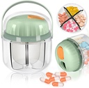 Tragbare Pille Box, GloDeals Wöchentliche Pille Organizer 7-Tag Reisemedizin Organizer NO-BPA Feuchtigkeitsproof Tragbare Medizin Behälter für Vitamine,Fische Öle, Nahrungsergänzungsmittel (Grün)