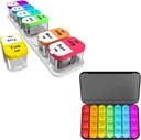 Odaro Extra große Pille Organizer & Weely Pilll Organizer 4 Mal pro Tag - Farbe