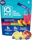 IQMIX Hydration Elektrolyt-Pulver – 4-in-1 Formel für Hydration, Psychische Klarheit, Stimmung und Erholung – Sugar-Free Drink Mix, Keto, Magnesium L-Threonate, Lion’s Mane – 40 Count Variety Pack