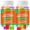 (2 Pack) Hanfgummis, fruchtig Edibles Gummy Advanced 100% Natürliche hochpotenz Hanf Seed Extract Gummies - 120 Gummies
