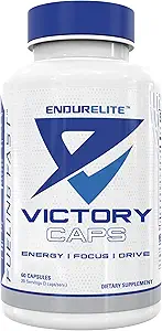 EndurElite Victory Caps - Pre Workout für Ausdauer & Kraft, Crossfit und Cross Training, Koffein und Nootropics - 60 Kapseln