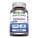Erstaunliche Formeln Kaliumjodid Ergänzung | 130 Mg | 120 Tabletten | Non-GMO | Gluten-Free | Made in USA