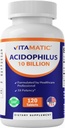 Vitamatic Acidophilus Probiotic - 10 Milliarden CFU - 5X Potenz - Tägliche probiotische Ergänzung, unterstützt Verdauungsgesundheit - 120 Tabletten