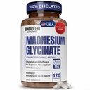 Magnesium Glycinate 500mg - Chelat & Buffered High Absorption Magnesium Supplement zur Unterstützung Stress-Relief, Verdauung, Knochen, Schlaf, Nerven & Muskel-Gesundheit - Made in USA - 120 Vegan Kapseln