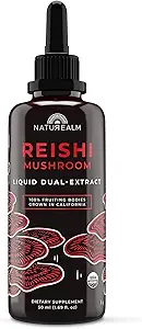 Naturealm Reishi Mushroom Liquid Tinte Supplement – Fördert Beruhigung, Immununterstützung und Schlafhilfe, Vegan, Non-GMO – Organische Fruchtkörper, 1 Monat Versorgung