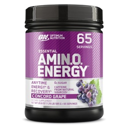 Optimum Nutrition Amino Energy - Pre Workout mit grünem Tee, BCAA, Aminosäuren, Keto Friendly, Green Coffee Extract, Energy Powder - Concord Grape, 65 Portionen (Packaging May Vary)