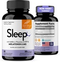 Sandhu's Sleep 60 Kapseln – Non-Habit Forming 5-in-1 Schlafhilfe Supplement mit Melatonin, Magnesium, GABA, L-Theanin & 5-HTP