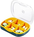 Wöchentliche Pille Case Organizer, Small Travel Pill Box Planner 6 Tablette, Süße Taschentasche Tägliche Medizin Spender Reminder für Vitamin, Ergänzung, Fischöl, Kapseln, Tablet, Meds Speicher Sorter