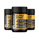 ONNIT Alpha Brain Nootropic Focus Capsules, Nootropics Brain Support Supplement für Gedächtnis, Psychische Klarheit und kognitive Unterstützung mit L-Theanin, Vitamin B6 und Huperzine A, 3-Pack (90 Count Total)