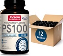 Jarrow Formeln PS100 Phosphatidylserine 100 mg, Nahrungsergänzungsmittel für Gehirngesundheit und Kognitionsunterstützung, 120 Kapseln, 40-120 Tage Versorgung, Packung mit 12