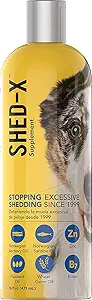 Shed-X Liquid Dog Supplement, 16oz – 100% natürlich – Hilft die Kontrolle übermäßiger Hunde Shedding mit Fischöl für Hunde Supplement von essentiellen Fettsäuren, Vitaminen und Mineralien