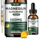 Magnesium Glycinate 500mg - Flüssige Magnesiumtropfen, Ashwagandha, L - Theanin, Kamille - Calm & Stress Relief, Entspannung, Ruheschlaf, Muskelherzgesundheit, Vegan - 2 Fl Oz (30 Tage)