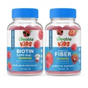 Lebensfähiger Zucker Free Biotin Kids + Preciotic Fiber Kids, Gummies Bundle - Great Tasting, Vitamin Supplement, Gluten Free, GMO Free, Kaugummi