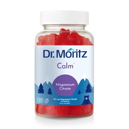 Dr. Moritz Magnesium Gummi für Erwachsene - Low-Sugar 400 mg - Unterstützt erholsamen Schlaf- einfach zu kauen Erwachsene und Kinder Magnesium Citrate Gummies (180 Count) - Raspberry Flavored