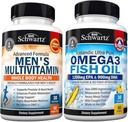 Advanced Daily Men's Multivitamin mit Vitamin C A B D3 E und Zink (1 Monat Versorgung) Plus Dreifache Stärke Omega 3 Fish Oil Softgels (1 Monat Versorgung)
