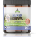 Strawfield Haustiere Super Chews für Katzen - Lysin, Probiotika, Omega 3 Fish Oil (Salmon Oil), Catnip - Unterstützt Immune, Gut, Haut und Gelenke Gesundheit - 120 Hickory Bacon Lachs & Liver Flavored Softchews