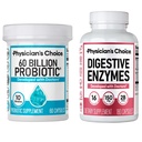 Physicians CHOICE - Optimal Gut Health Bundle: 60 Billion Probiotic 60ct + Verdauungsenzym 180ct für Verdauungskomfort und Immununterstützung - Value Bundle