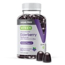 VITEEY Sambucus Elderberry Gummies für Erwachsene & Teens + Zink & Vitamin C - Zuckerfrei - Immununterstützung & Booster Kräuterergänzung - Vegan, Glutenfrei, Gelatin frei, GMO frei, Chewable Berry Flavored