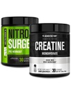 Jacked Factory NITROSURGE Pre Workout Supplement (Grape, 30 Portionen) & Kreatin Monohydratpulver (Unflavored, 30 Portionen)