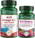 Reinheit Produkte Bundle - Krill Omega 50+ mit CoQ10 + B-12 Energy Melt - Krill Omega 50+ mit CoQ10 (Krillöl, Fischöl, CoQ10, Vitamin D) B-12 Berry Melt (Methylcobalamin B12 + B6 + D3 + mehr)
