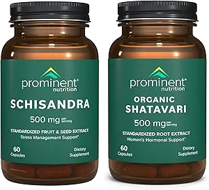 Prominent Ernährung Stress Management & Hormone Unterstützung - Schisandra Obst Extrakt & Bio Shatavari Kapseln