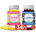 Lunakai Collagen und Elderberry Gummies Bundle - Anti-Aging-Ergänzungen für Herren & Frauen - Immununterstützung für Erwachsene und Kinder - Vegan, Non-GMO, No Corn Syrup, Gelatin Free, All Natural Black Sambucus