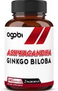 agobi 1600mg Ashwagandha mit Ginkgo Biloba Ergänzung - Super Extract Formel für Immunsystem, Energieproduktion, Gedächtnis Gesundheit & Fokus - 240 Veggie Kapseln
