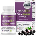 HybridEB Sambucus Elderberry Immununterstützung mit Vitamin C, Zink, Vitamin D3 - Antioxidans & Immunität Supplement, 1 Monat Versorgung - 9 in 1 Schwarze Elderberry Kinder und Erwachsene - 60 Kapseln