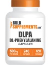 BulkSupplements.com DL-Phenylalanine Kapseln - DLPA Kapseln, DL-Phenylalanine 500mg - DLPA Ergänzungen, Glutenfrei - 2 Kapseln pro Servierung, 240 Kapseln (Pack von 1)