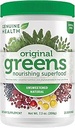 Genuine Health Greens+ Original Superfood Powder - Unsweetened Natural - Stevia Free - Chlorophyll Rich Ingredients, Spirulina, Milchdistel, Antioxidantien -Dairy Free -208g-25 Servierungen
