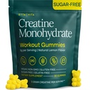 Sugar-Free Creatine Monohydrat-Gummi 5gram per Servieren, Potent Creatine-Gummien für Männer und Frauen, Ergänzung für Muskelunterstützung, Cellular Energy & Cognitive Funktion, Glutenfrei