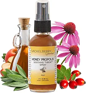 Mickelberry Gardens Honey Propolis Throat Spray - Soothing Soothing Sore Throat Relief & Propolis Immununterstützung - Kräuter & Honig Formel (2 oz)