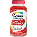 Centrum MultiGummies Omega 3 Gummy Multivitamin für Erwachsene, Multivitamin/Multimineral Supplement, Erdbeer/Lemon/Orange Flavors - 100 Count