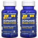 Dopamine Brain Food - 650mg L-Tyrosin-Ergänzung - Dopamine-Ergänzung für Fokus & Mental Drive - Unterstützt Mental Energy - Neurotransmitter-Unterstützung mit B Vitaminen - 120 Kapseln
